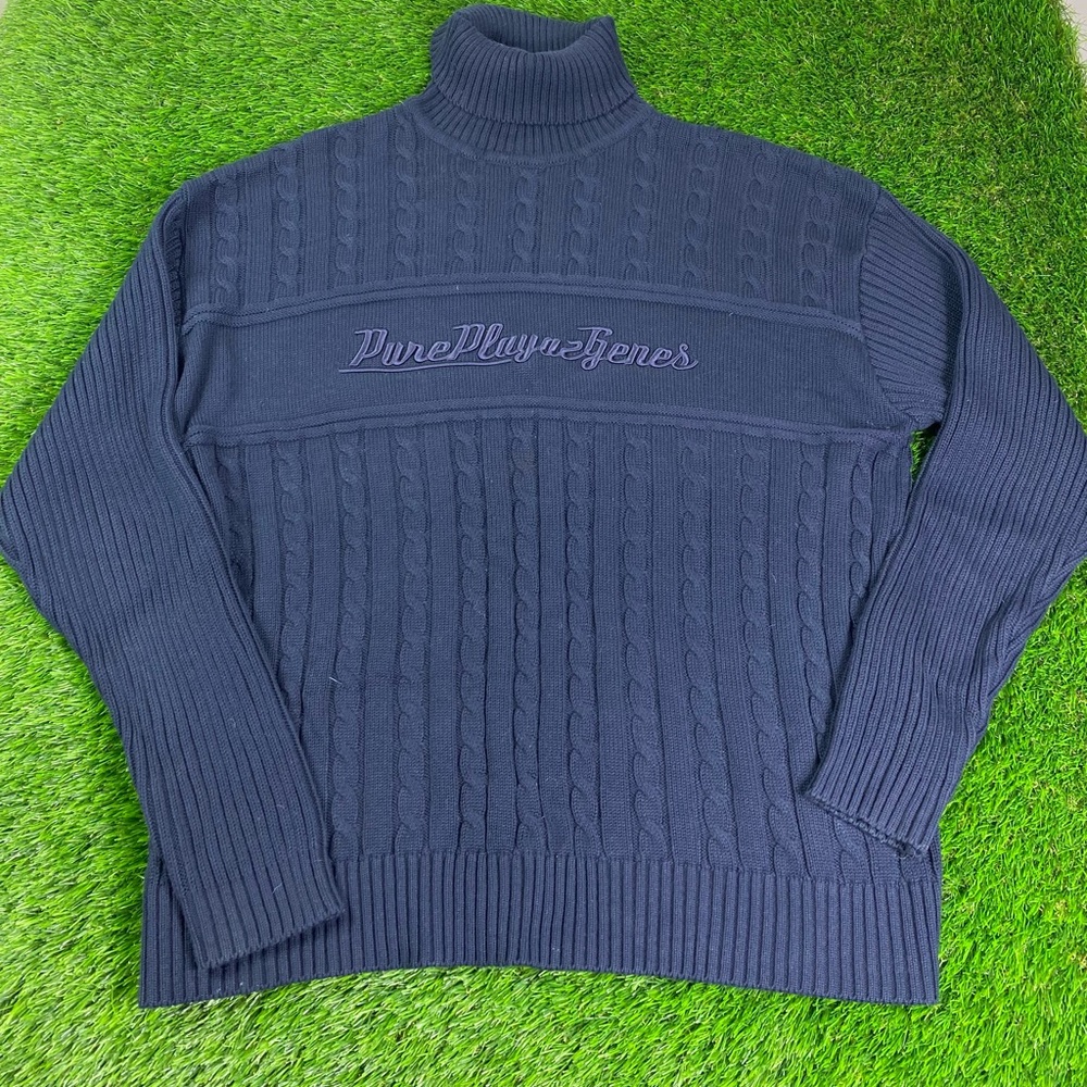 Vintage Pure Playaz Mens Large Long Sleeve Turtleneck Sweater